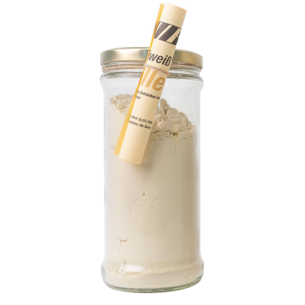 Mehrkomponenten Eiweisspulver im Glas Vanille
